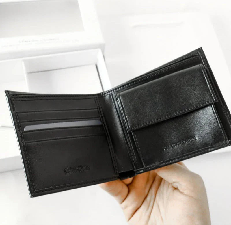 CK Monogram Trifold Black Wallet For Men