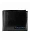 TH Black Leather Bifold Wallet For Men
