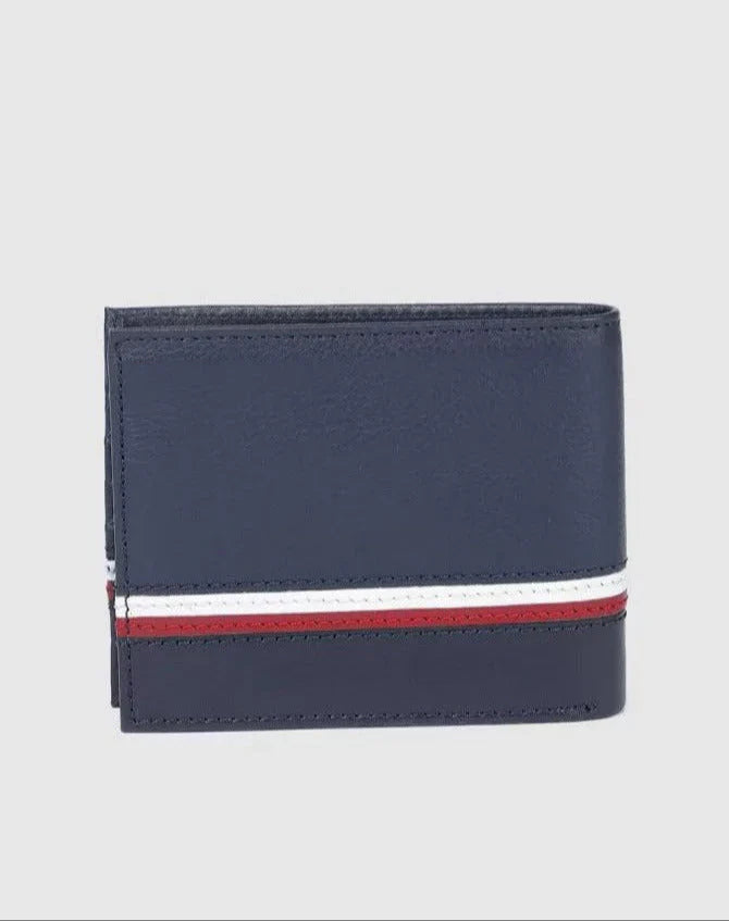 TH Navy Leather Wallet For Men