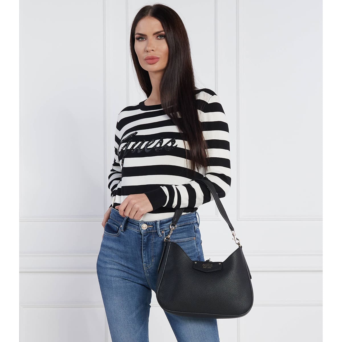 Guess Black Women Shoulder Bag Hwevg839002 Bla