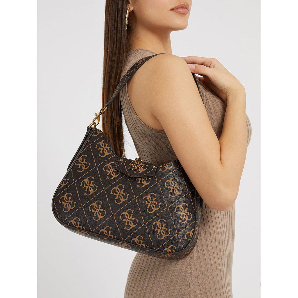 Guess Brown Women Shoulder Bag Hwesg839002 Bnl