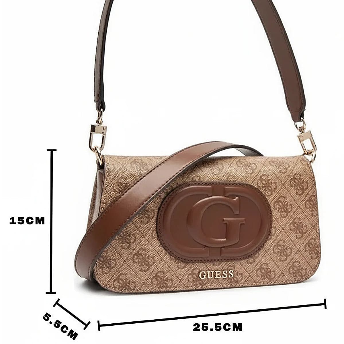 Guess Latte Brown Women Shoulder Bag Hwesg951320