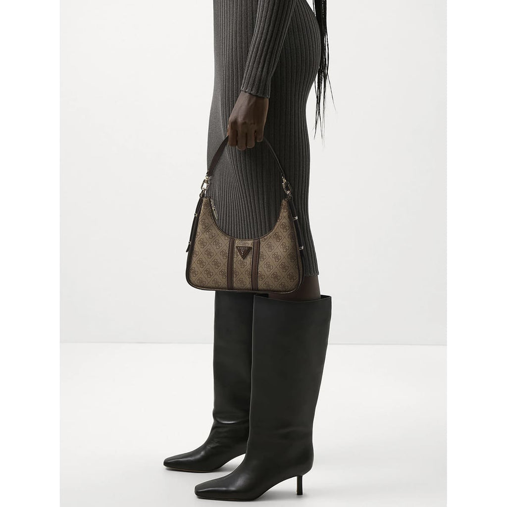 Guess Latte Logo Brown Light Brown Brown Women Shoulder Bag Hwsg9000180 Lgw
