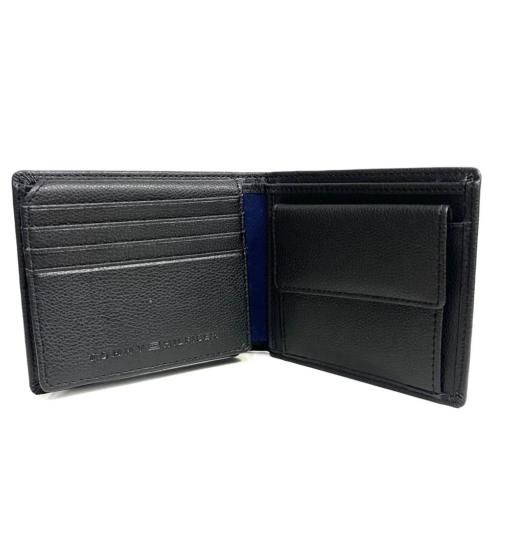 TH Black Leather Wallet For Men