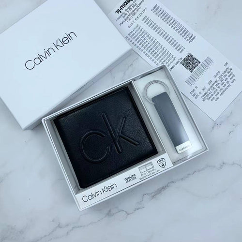 Calvin Klein Wallet & Keychain Set For Men