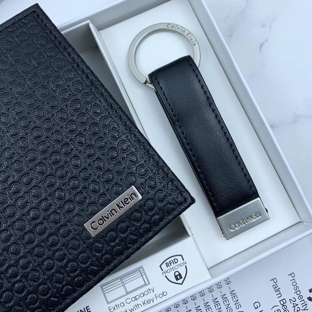 Calvin Klein Wallet & Keychain Set For Men