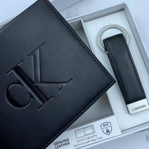 Calvin Klein Wallet & Keychain Set For Men