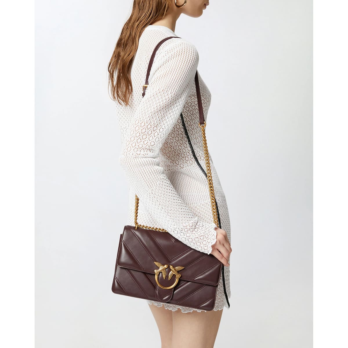 Pinko Brown Women Shoulder Bag Cross Body Bag 104549A26Z W36Q