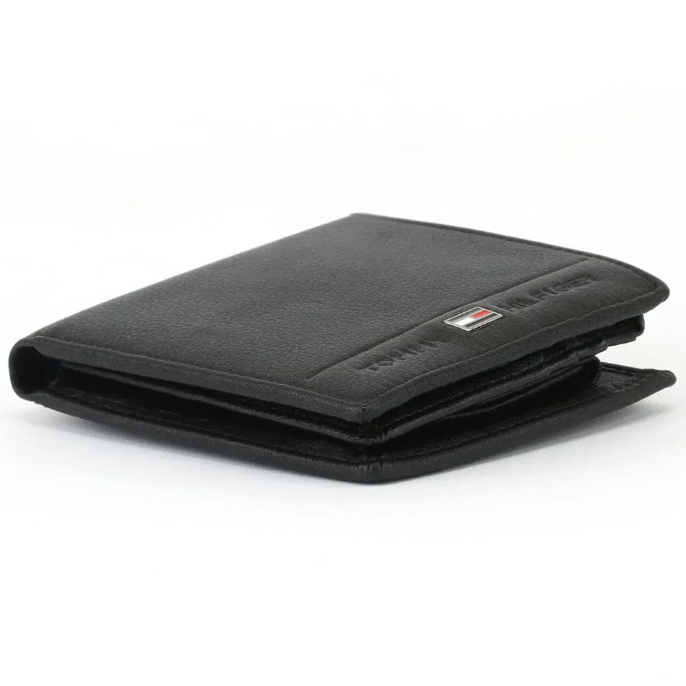TH Black Leather Wallet For Men
