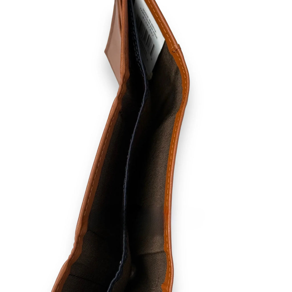 TH Camel Leather Trifold Wallet For Men