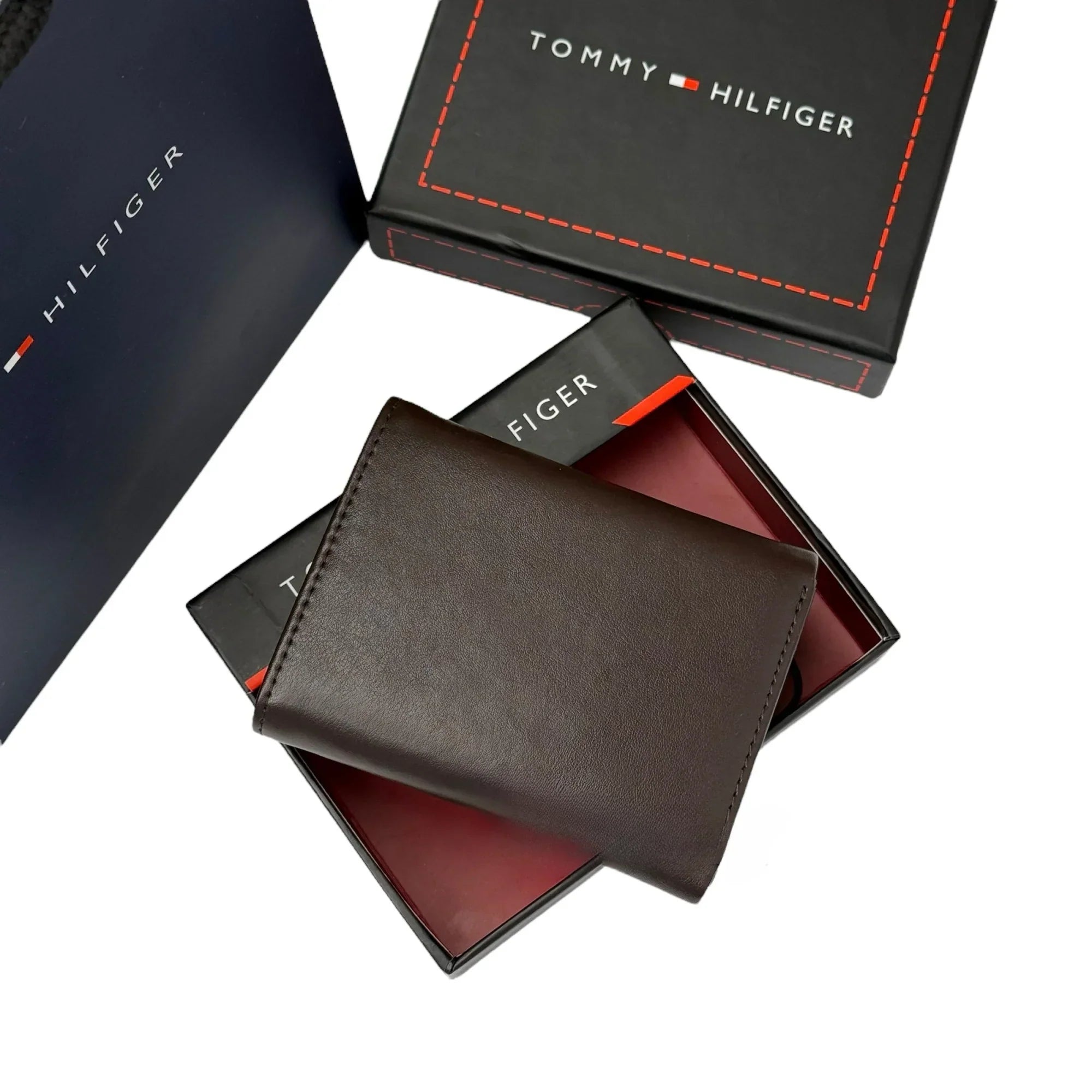 TH Brown Trifold Wallet For Men