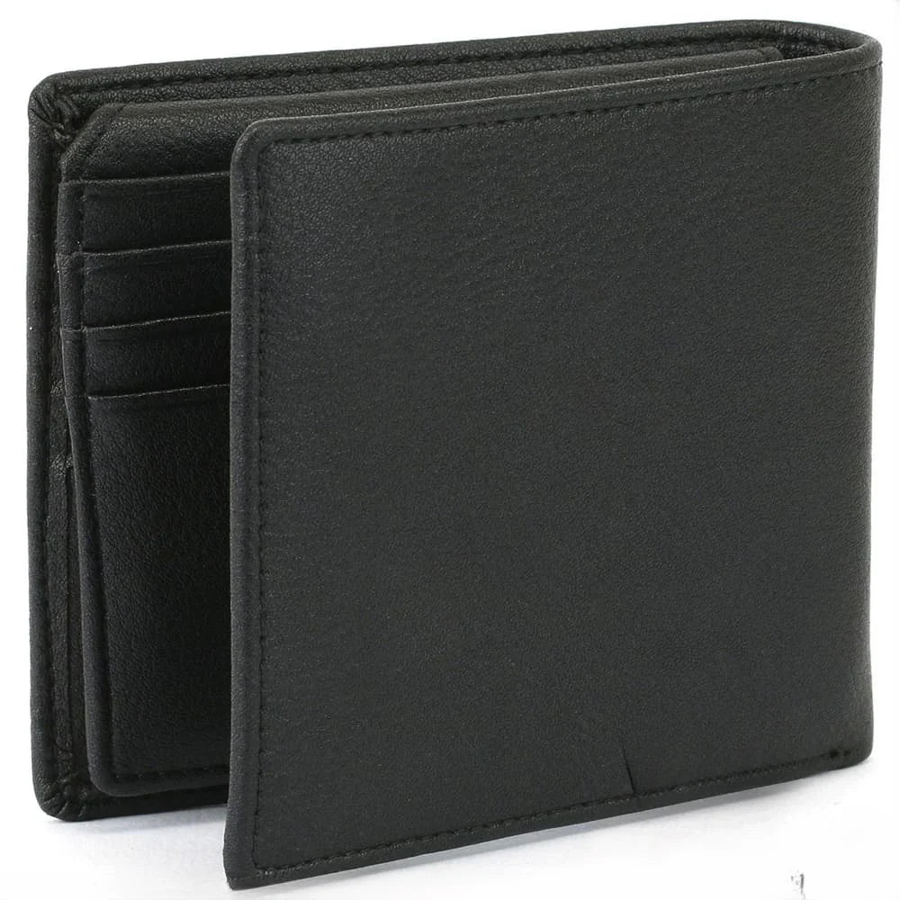 TH Black Leather Wallet For Men