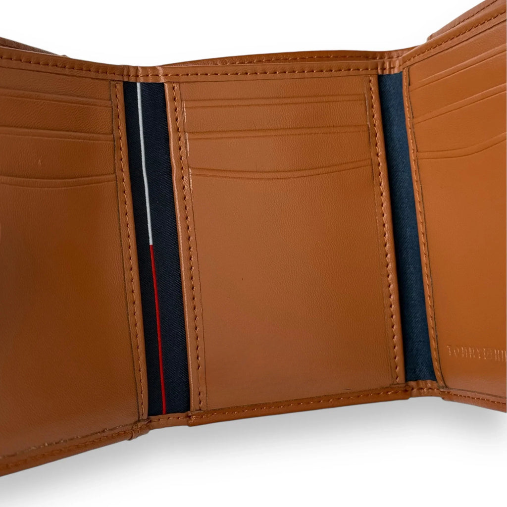 TH Camel Leather Trifold Wallet For Men