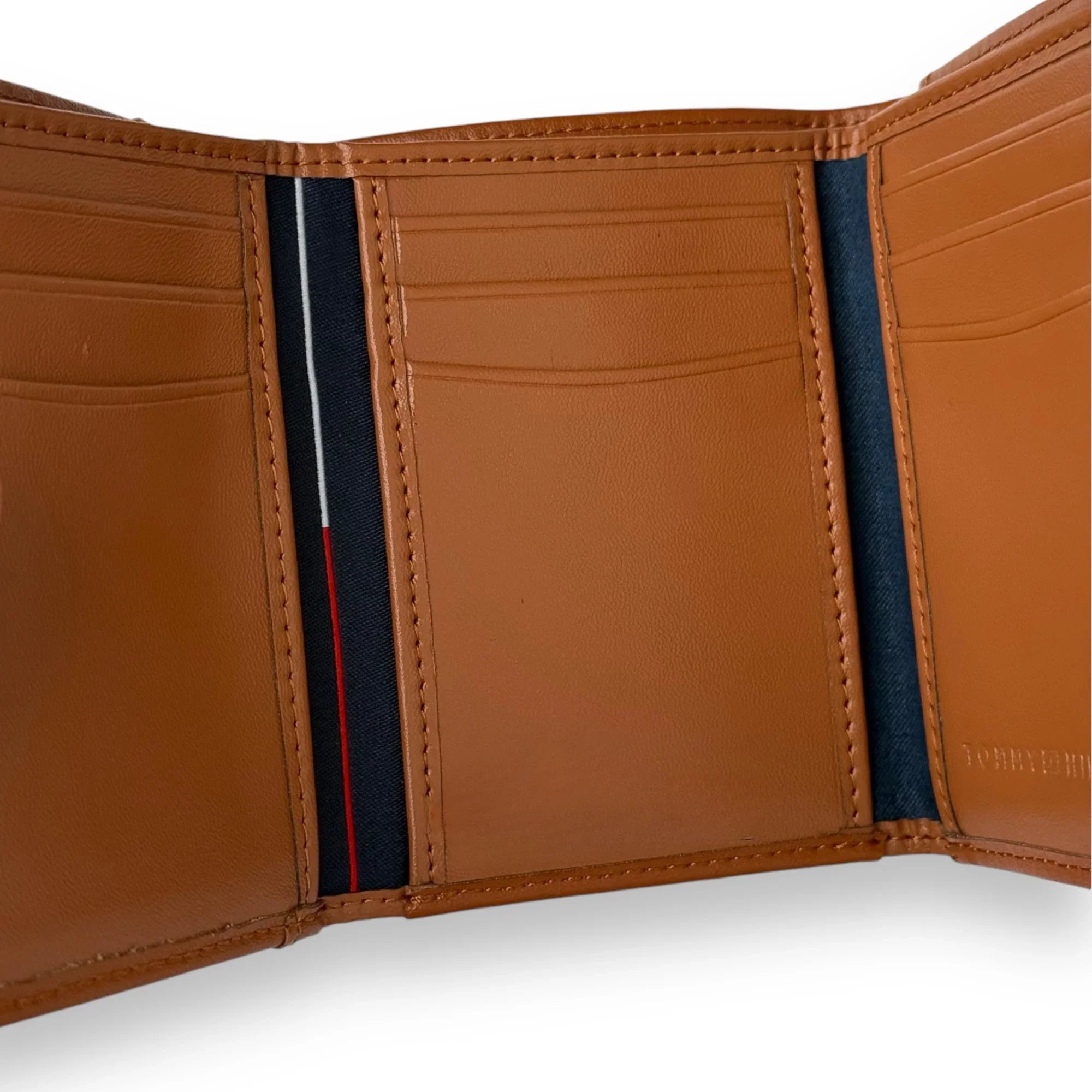 TH Camel Leather Trifold Wallet For Men