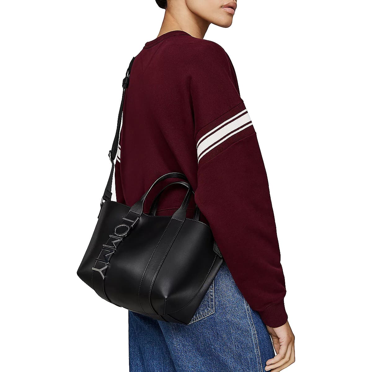 Tommy Hilfiger Black Women Shoulder Handbag Aw0Aw17049