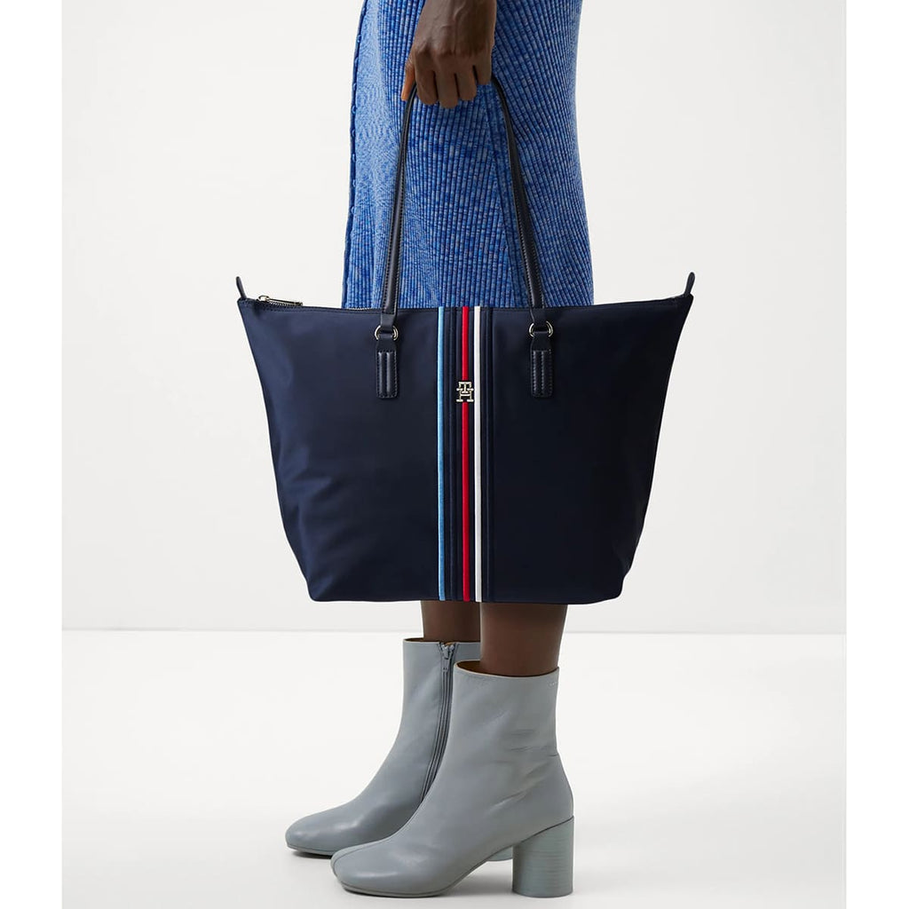 Tommy Hilfiger Navy Blue Women Tote Bag Handbags Aw0Aw15981Dw6 Blue